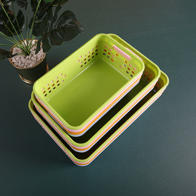 Wholesale kindergarten toy storage boxes, desktop plastic snack storage boxes, kitchen storage baskets, storage trays, storage boxes