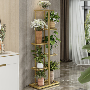 Nordic Indoor Household Balcony Metal Storage Rack Wrought Iron Living Room Fleshy Flower Pot Multi-layer Hanger Green Plant Storage Rack