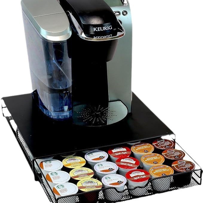 Venta caliente transfronteriza caja de cápsulas de café caliente encimera cajón soporte de café soporte de cápsulas de café de hierro