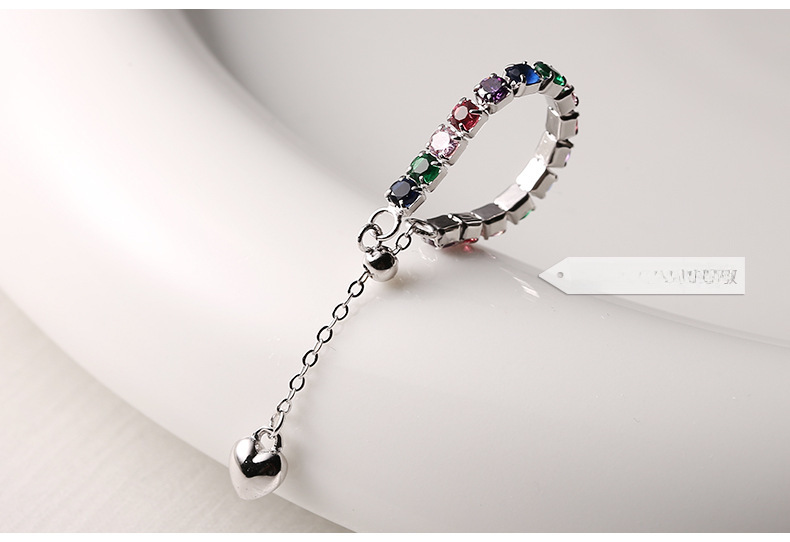 Rainbow Gemstone Eternity Ring In Sterling Silver For Women_voghion.com