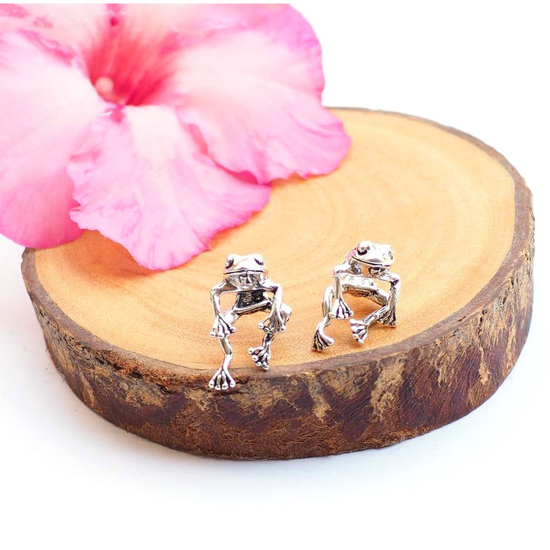1 Piece Cute Frog Plating Alloy Ear Studs display picture 3
