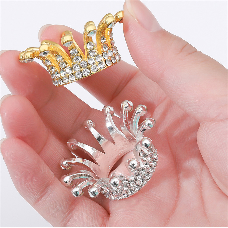 Nuevo arte de uñas con corona de diamante pluma titular vintage oro y aleación de plata maquillaje pluma titular de la pluma de Arte de uñas