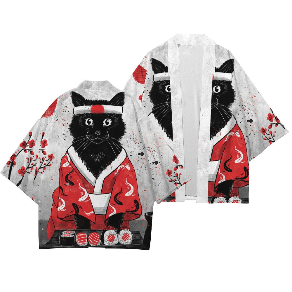 Японское плащ-тренч, трендовая халат-robe, кардиган, куртка, 3D, для удачи, оверсайз