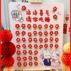 アメの迎賓カードに喜びがついています。喜糖kt板を食べて結婚してください。