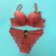 Bra lace embroidery thin cup three-breasted multi-color mix and match skin-sticking fabric bra underwear suit factory supply