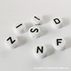 Acrylic plastic beads with letters, accessory, 4×7mm