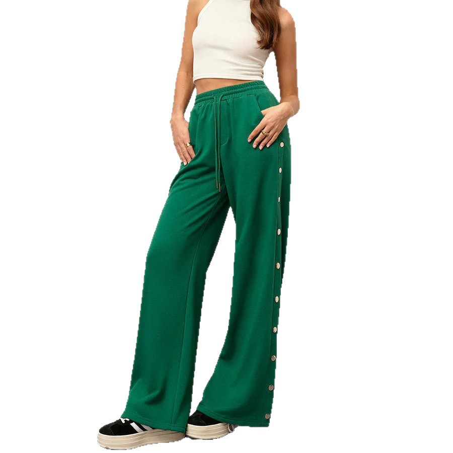 Pantalones Anchos de Cintura Alta, Color Sólido, Versátiles, Largos hasta el Suelo, Casuales, de Alta Elasticidad, Primavera-Verano 2025, Amazon Tiktoktemu
