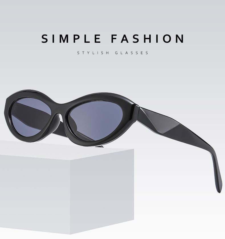 60g Weight Full Frame Glasses Structure Sunglasses Classification Ac, UV400 Protection Lens Material Cat Eye Glasses Style Outdoor, Travel Occasion Solid Color Pattern Women's Gender Simple Style, Streetwear Style Black Color Simple Style Streetwear Solid Color Ac UV400 Protection Cat Eye Full Frame Women's Sunglasses 无