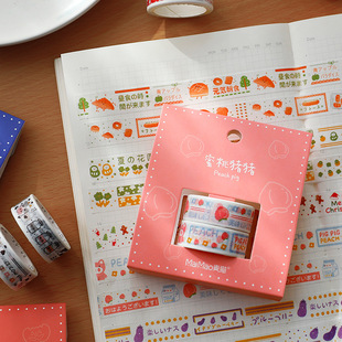 Japanese Style Cute Washi Tape Girl Heart Tearable Hand Account Decoration Material Stickers Student Small Fresh Cartoon Stickers