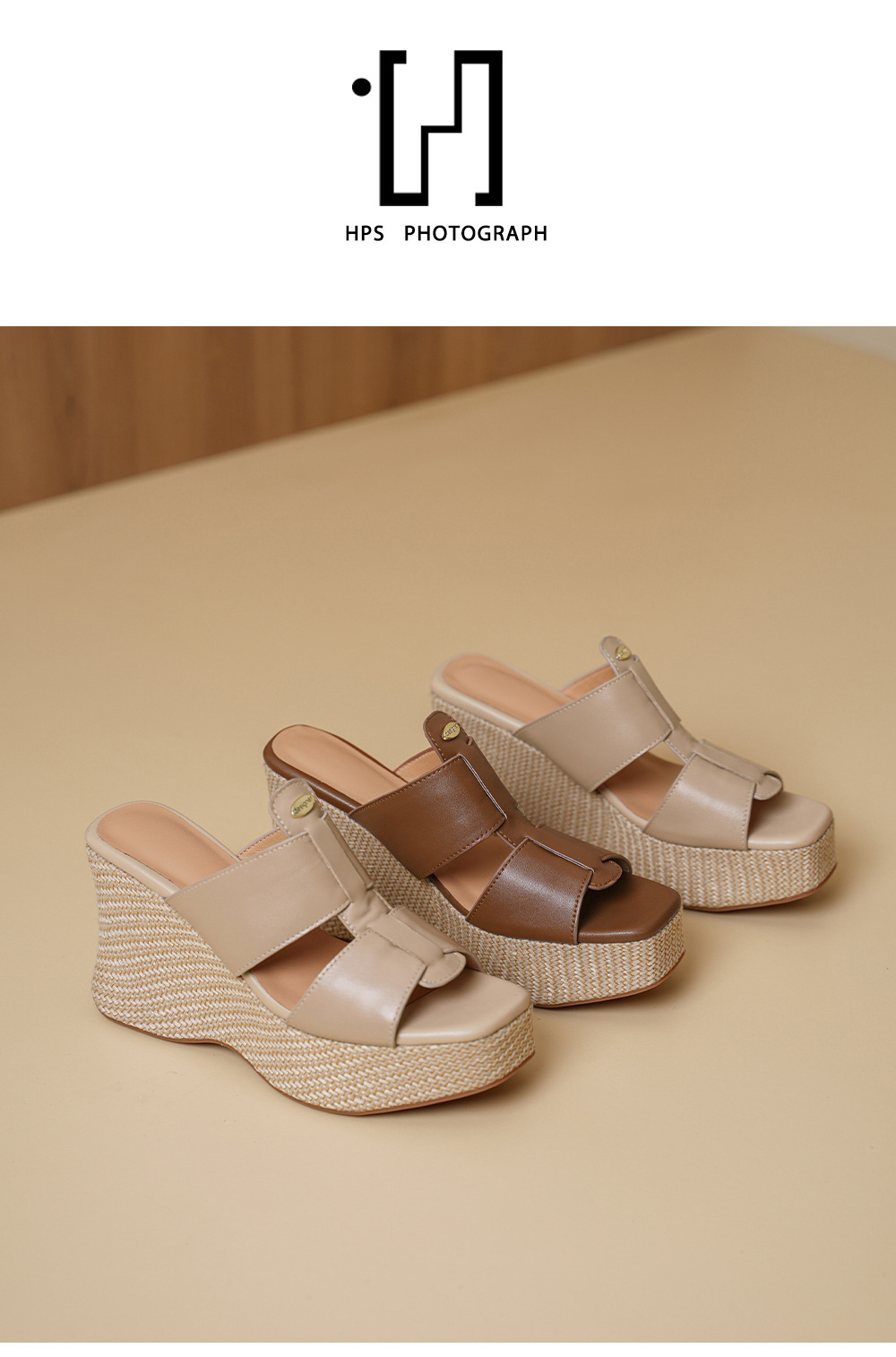 Sandal cao gót nữ hở mũi phong cách Bohemian đế xuồng đan dây — màu nâu, màu mơ chi tiết 11