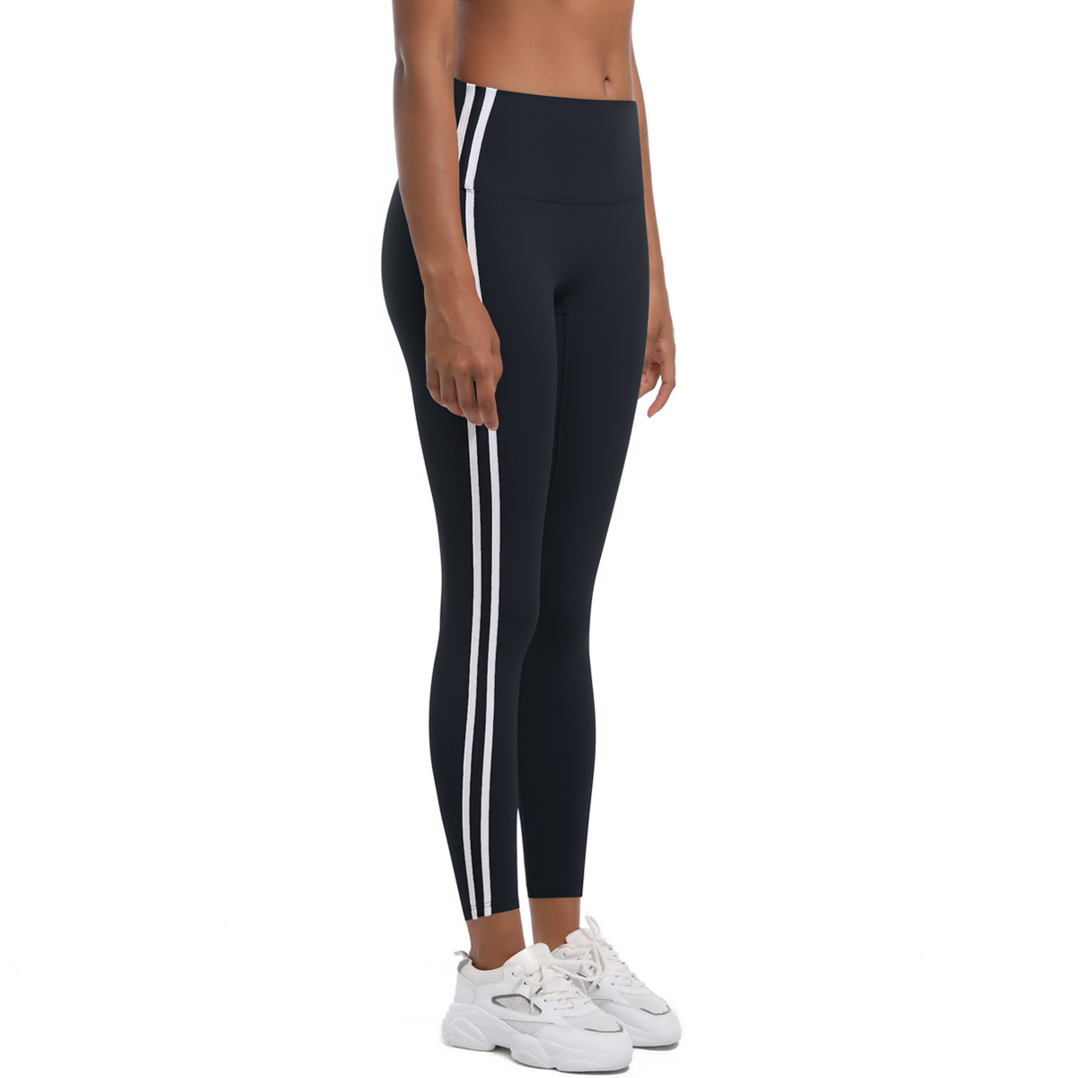 210g Weight Sleeveless Sleeve Length Nylon Fabric Type Short Top Length Leggings Pants Type Running, Sports Occasion Collarless Neckline Stripe Pattern Side Stripe Design Fitness, Sport Style Style Fitness Sport Style Stripe Nylon Collarless Side Stripe Active Bottoms Leggings 7