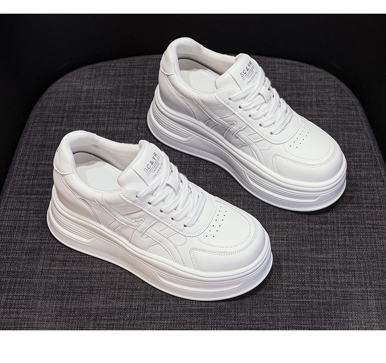 Giày sneaker nữ đế dày tăng chiều cao phong cách thể thao — M2963 màu đen, M2963 màu trắng, M2963 màu đỏ chi tiết 30