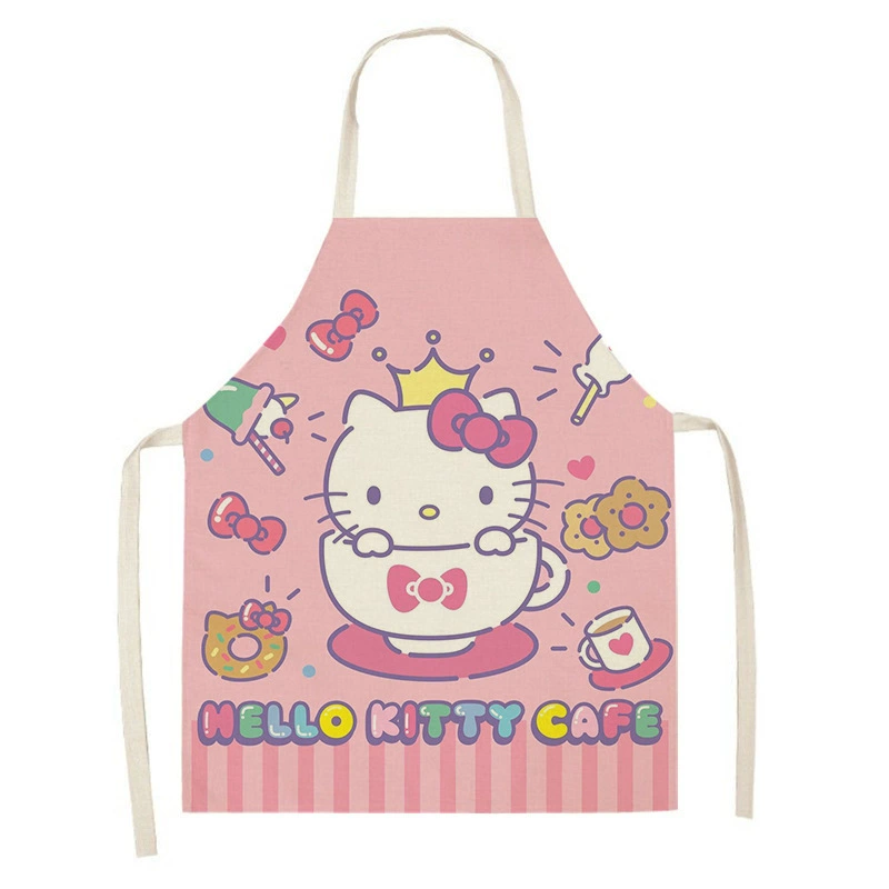 Детский фартук (Hello Kitty), фуксиновая цифровая печать, несменяемый, размеры 47×38 / 68×55 см