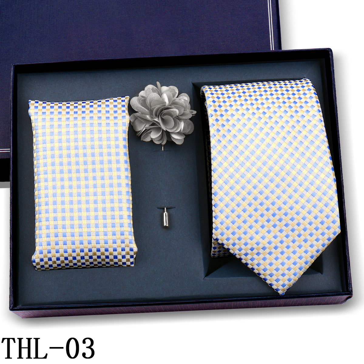 Juego de Corbata y Pañuelo para Hombre Poliéster para Bodas y Eventos de Negocios image 9