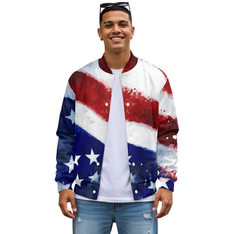 American Printed Jacket, One Piece Minimum Order, Customized Jacket, Shipped in 5 to 7 Days, Amazon Independent Station Cross-Border American Printed Jacket, One Piece Minimum Order, Customized Jacket, Shipped in 5 to 7 Days, Amazon Independent Station Cross-Border