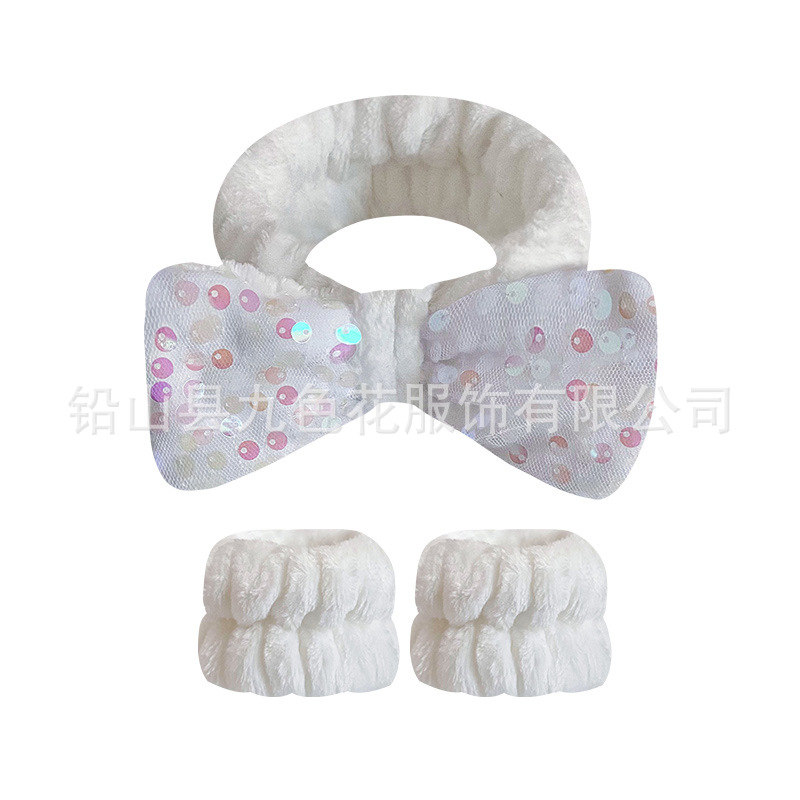 Europa y Estados Unidos transfronterizos esquinillas arco correa de cabello conjunto correa de muñeca mujer lavado de la cara belleza correa de cabello Yiwu artículos pequeños accesorios para el cabello