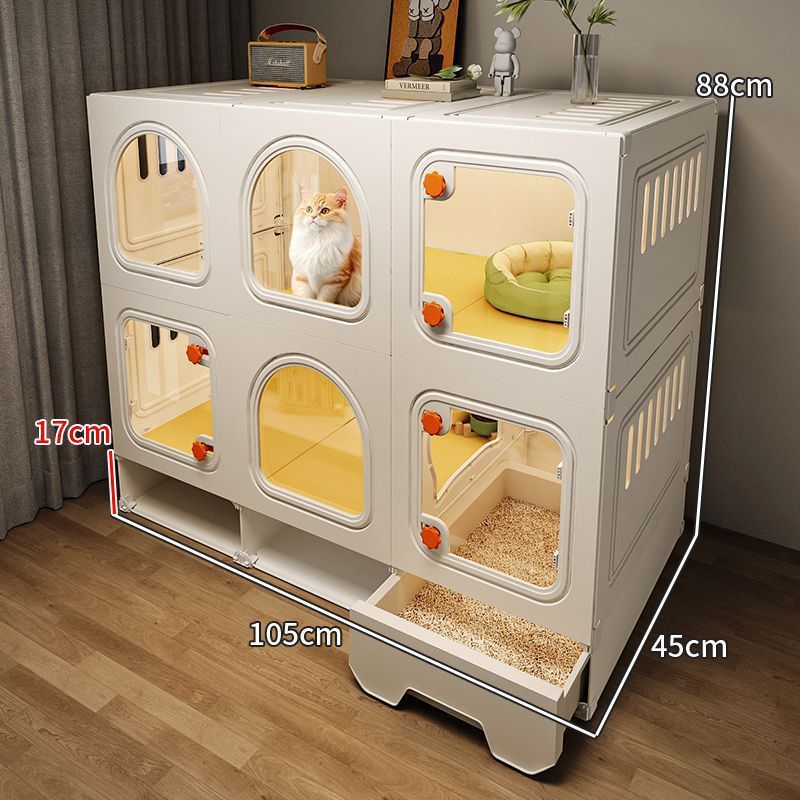 キャットヴィラ 猫ケージ 1LDK 1バスルーム 猫の巣とトイレが一体化した家庭用屋内スペースをとらない小さなアパート|undefined