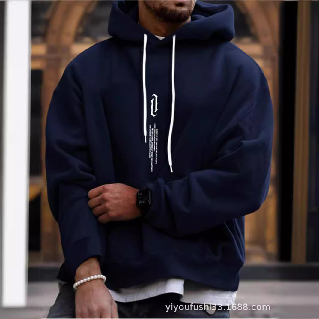 2023 transfronterizo de otoño e invierno de comercio exterior nuevos hombres suéter con capucha impreso suéter de moda personalizado europeo y americano