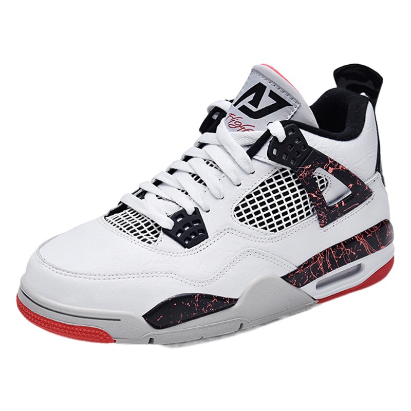 Putian zapatos de fábrica al por mayor MJ4 Qiao 4 zapatos de baloncesto zapatos de los hombres blanco cemento llama rojo zapatos de la zapatilla de deporte de París