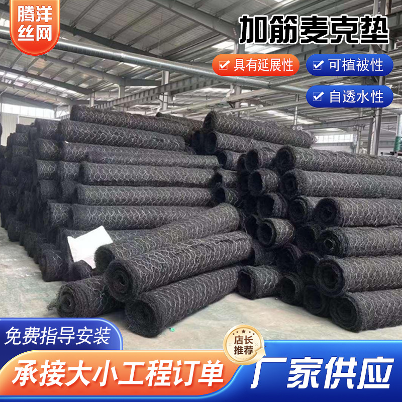 工厂加工加筋麦克垫生态修复三维植被土工护坡固土网垫镀锌石笼网