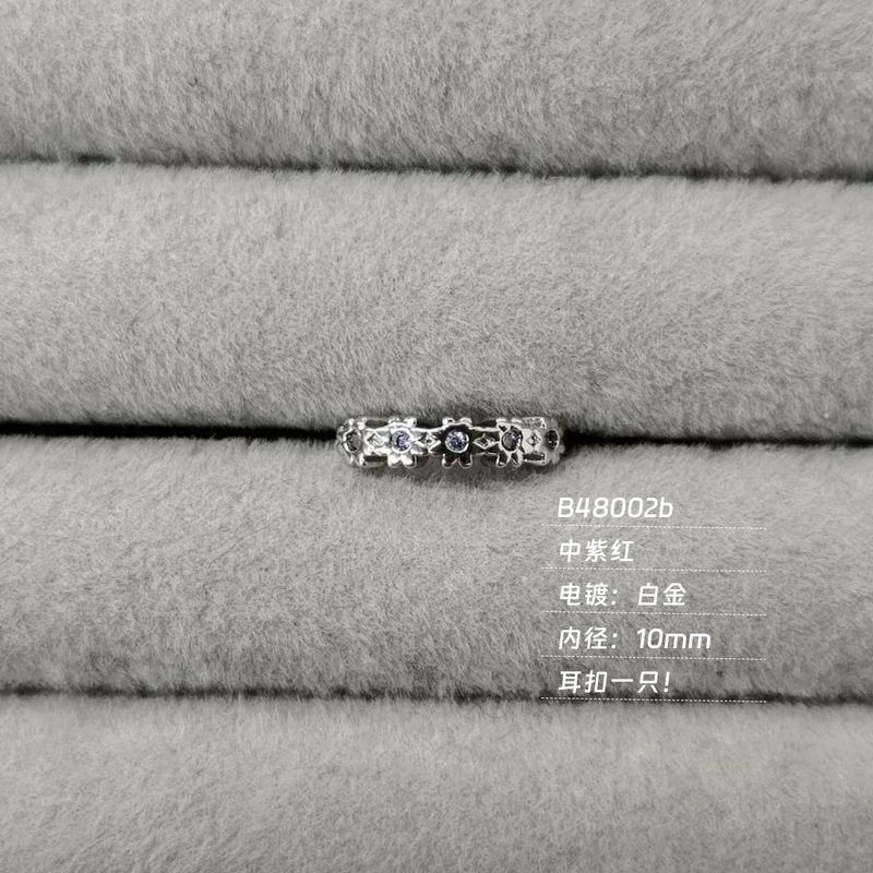 环保铜耳饰甜酷花朵微镶锆石耳扣养耳洞黄金耳圈小众高级感耳环|undefined