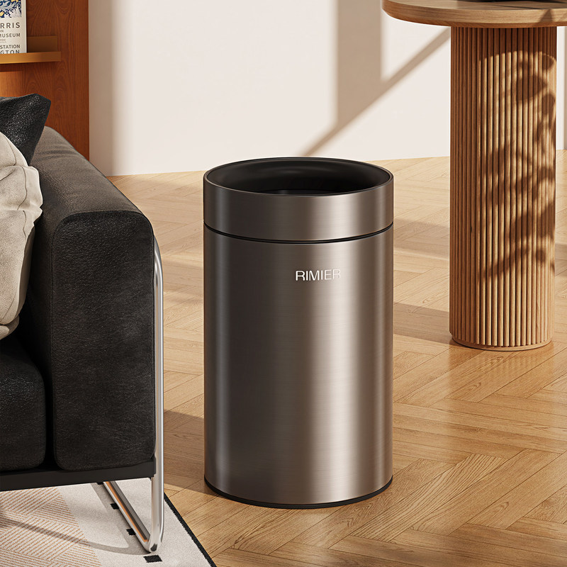 Stainless Steel Trash Can for Home Use, Living Room, Without Lid, Light Luxury, High Aesthetic Value, Large Capacity, Suitable for Bedroom, Bathroom, Kitchen, Hotel Stainless Steel Trash Can for Home Use, Living Room, Without Lid, Light Luxury, High Aesthetic Value, Large Capacity, Suitable for Bedroom, Bathroom, Kitchen, Hotel