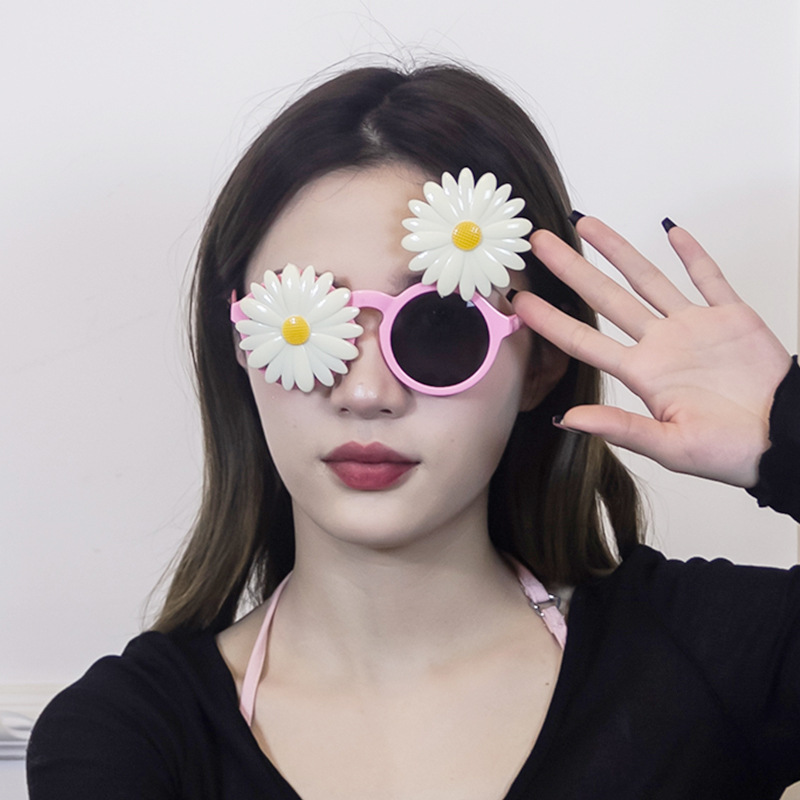 可爱花朵眼镜