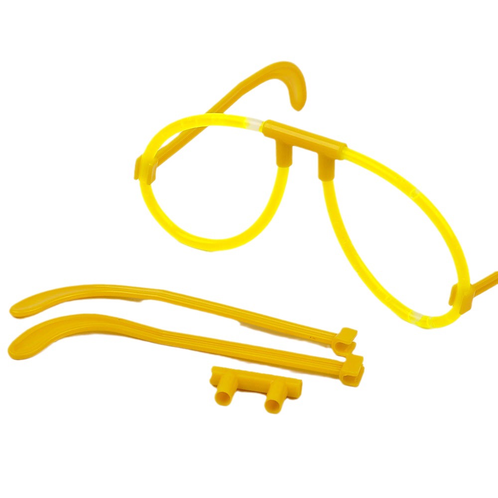 Un solo paquete OPP común gafas fluorescentes accesorios varilla fluorescente nocturna varilla luminiscente accesorios gafas redondas fiestas