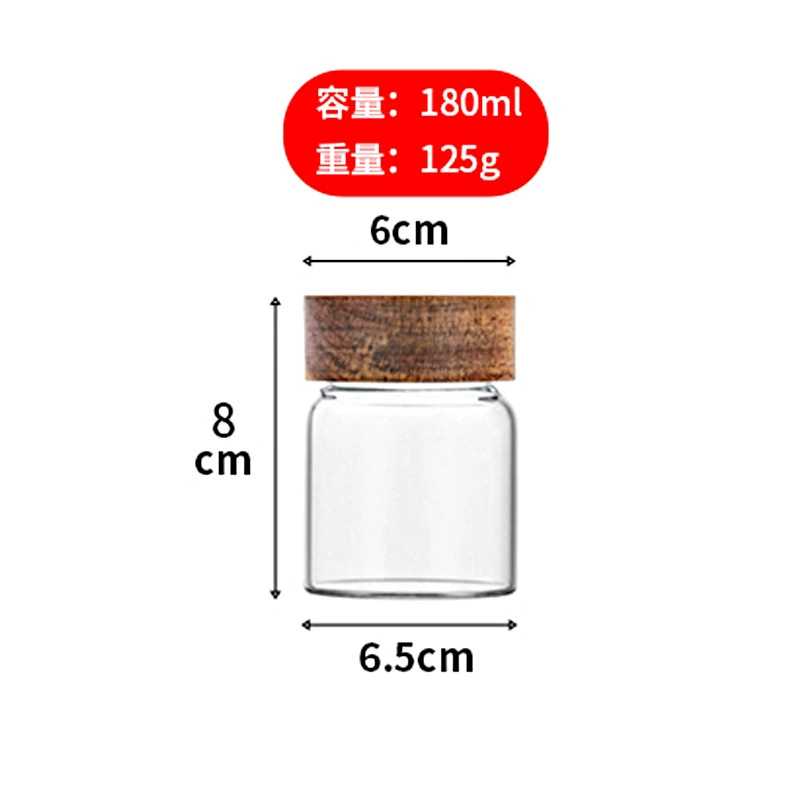 Kitchen Creative Glass Tank Miscellaneous Grain Storage Tank Acacia Covered Bar Tea Sealing Honey Bar
