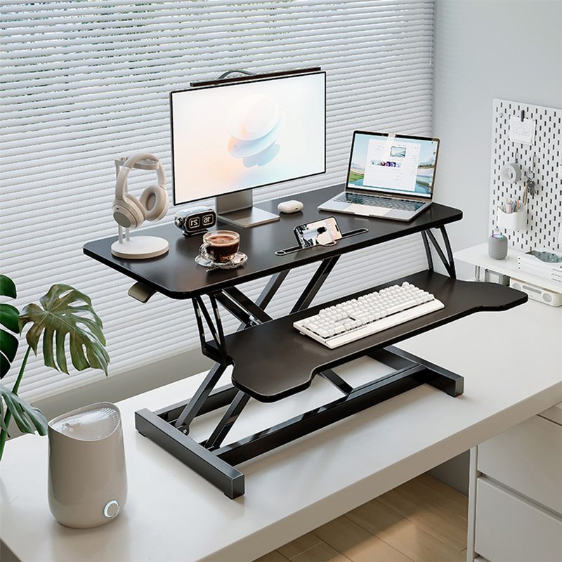 Pneumatic Standing Computer Lift Table Heightening Desktop Stackable Adjustable Office Desktop Computer Table