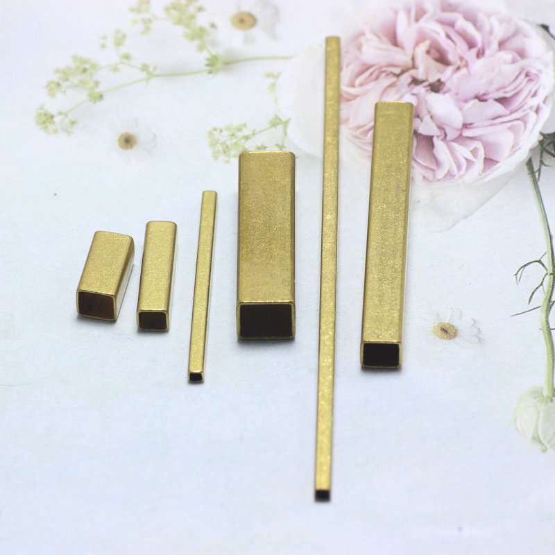Handmade DIY jewelry material accessories copper tube cutting brass tube rectangular copper tube straight tube skeleton square tube in stock