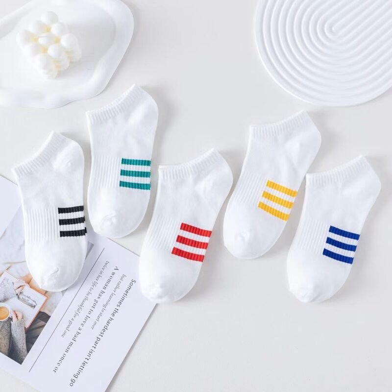White socks men's summer thin short tube low-top boat socks three bars striped ins tide socks sports sweat-absorbent versatile White socks men's summer thin short tube low-top boat socks three bars striped ins tide socks sports sweat-absorbent versatile