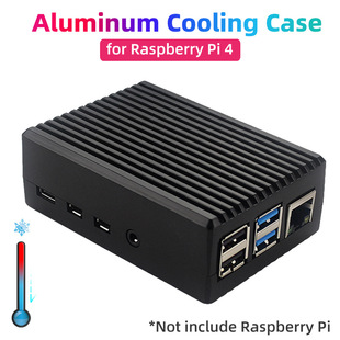Raspberry Pi aluminum alloy cooling shell raspberry Pi 4B double fan shell cooling protective shell box