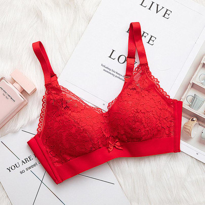 1869a taza pequeño pecho beso algodón inalámbrico Sujetador push up ajustable engrosada plana pecho interior 5cm sujetador