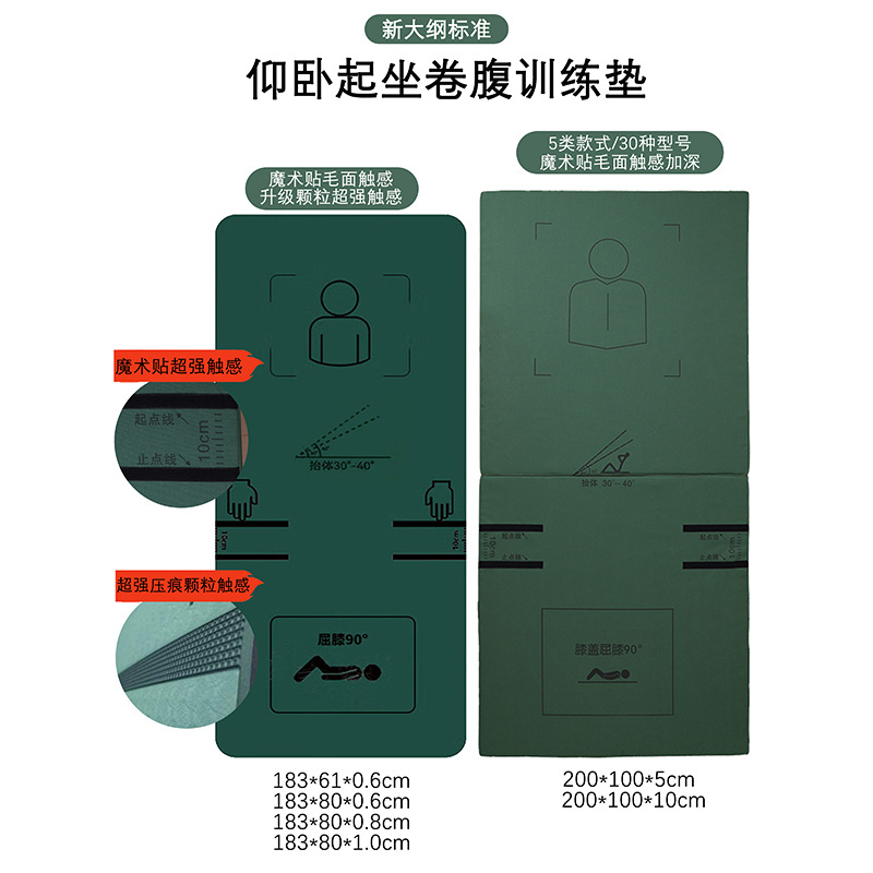 New Sit-Up Abdominal Curling Mat Physical Training Mat Fitness Dance Gymnastics Yoga Mat Widened and Thickeneded Non-Slip Mat