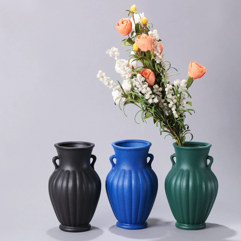 Nordic Melon Line Керамическая ваза Цвет Креативные Цветочные украшения Гостиная Кафе Украшение Ремесло Мебель для дома