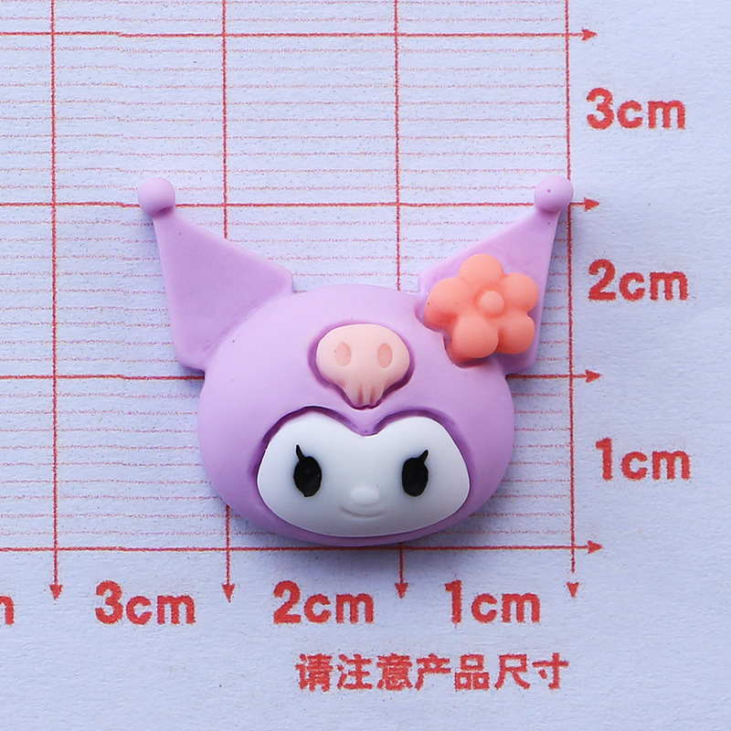 Negro y púrpura serie de dibujos animados paquete material DIY pegamento crema teléfono móvil Shell accesorios la joyería resina hecha a mano horquilla