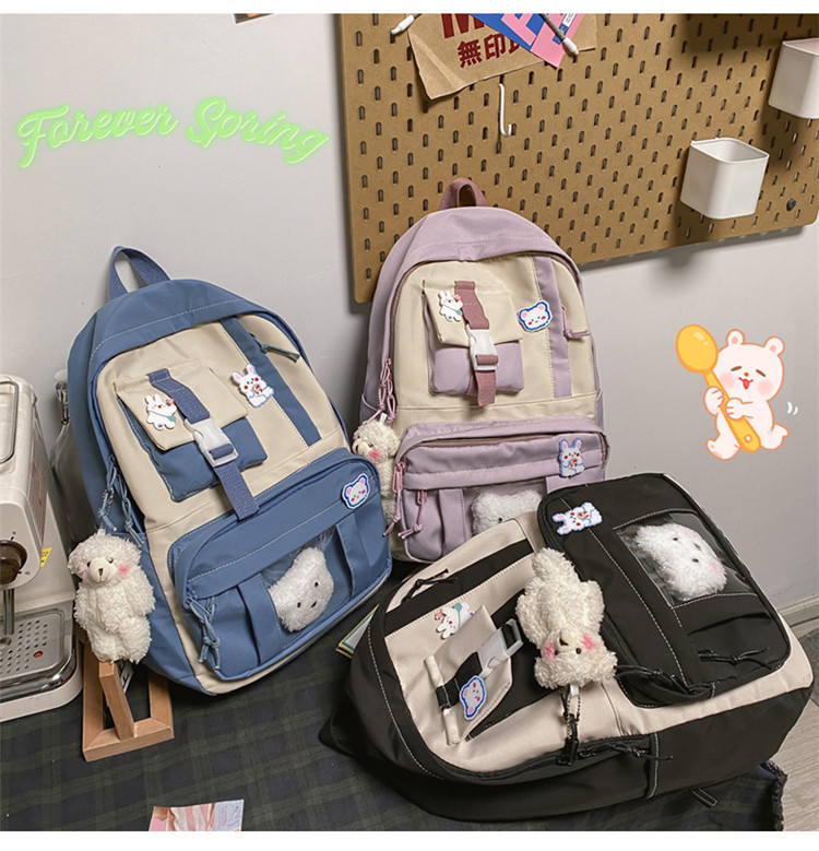 Wholesale Simple Large Capacity Cartoon Pendant Small Pocket Backpack Nihaojewelry display picture 19