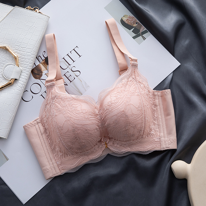 Entidad estilo inalámbrico súper grueso 6cm ropa interior de las mujeres Sujetador push up grueso ajustable pecho plano pequeño pecho sujetador grande image 7