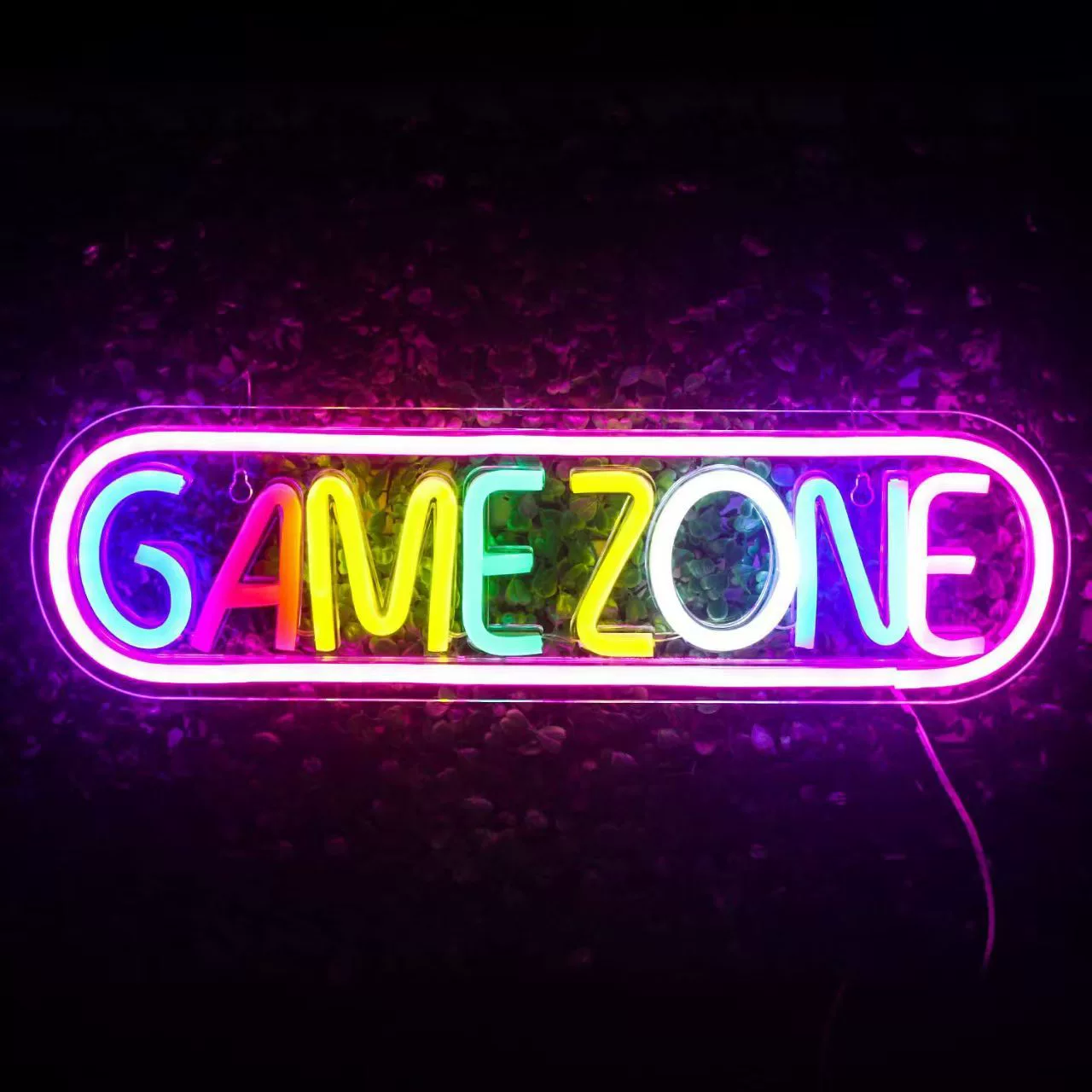 Неоновая светящаяся игровая панель для помещений, светящаяся LED-вывеска (игровая тема)