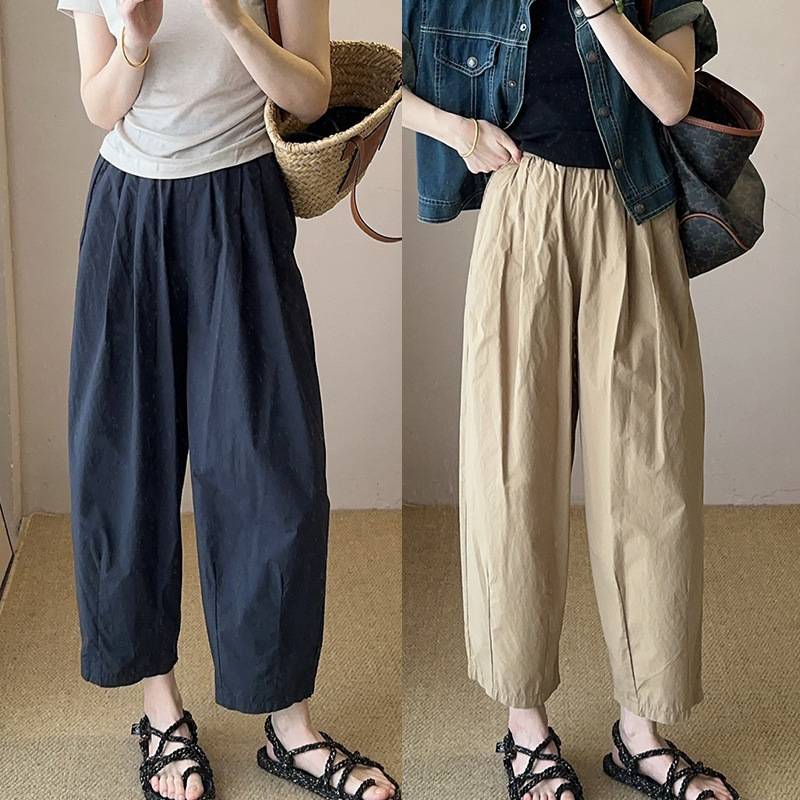 Women's Summer 2025 New High-Waisted Slimming Loose Casual Pants Thin Lazy Cropped Harem Carrot Pants