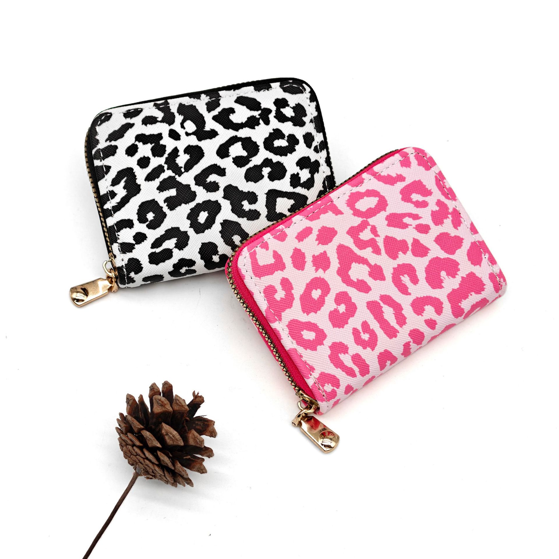 Tarjetero con Estampado de Leopardo para Mujer, Gran Capacidad, Multifuncional, Tarjetero para Tarjetas de Crédito, Cartera con Cremallera de Alta Gama para Hombre