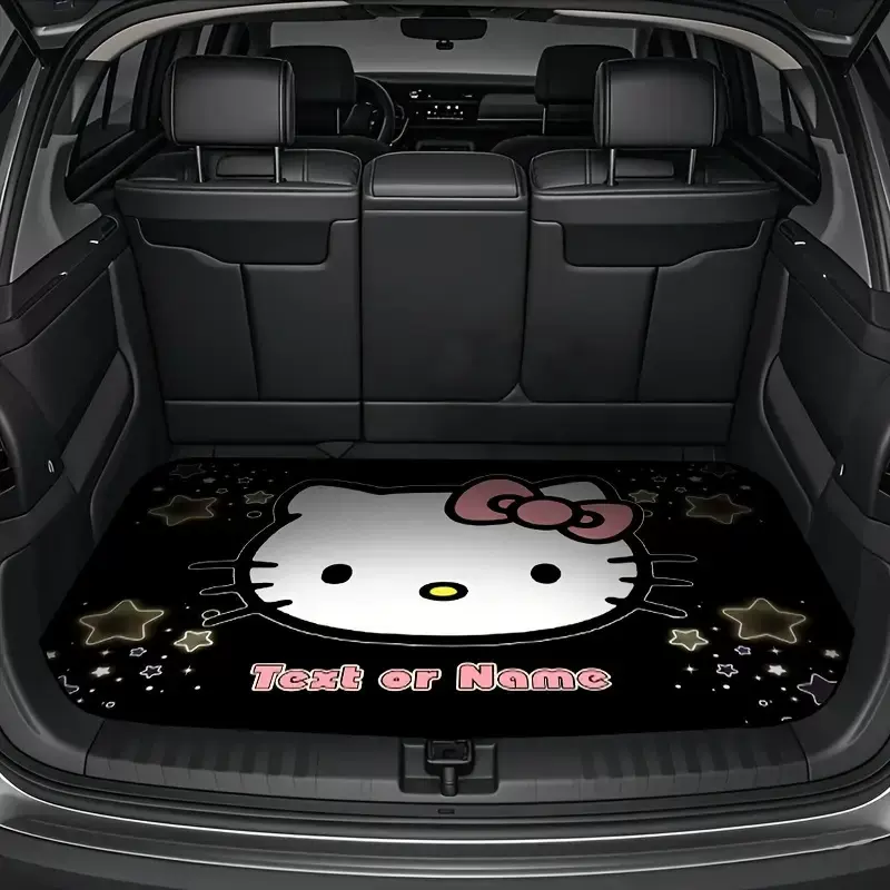 卡通可爱凯蒂猫汽车后备箱垫四季通用卡通装饰防尘耐脏耐磨车垫