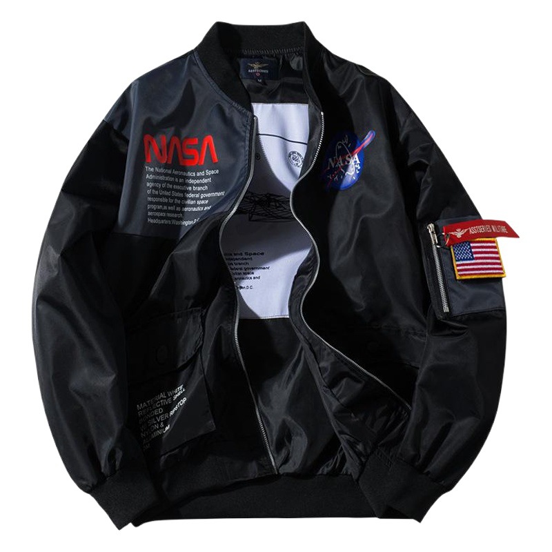 Chaqueta de piloto MA1 para hombre, estilo militar, unisex, para trabajo transfronterizo, estilo fuerza aérea, estilo béisbol NASA, versión europea image 1