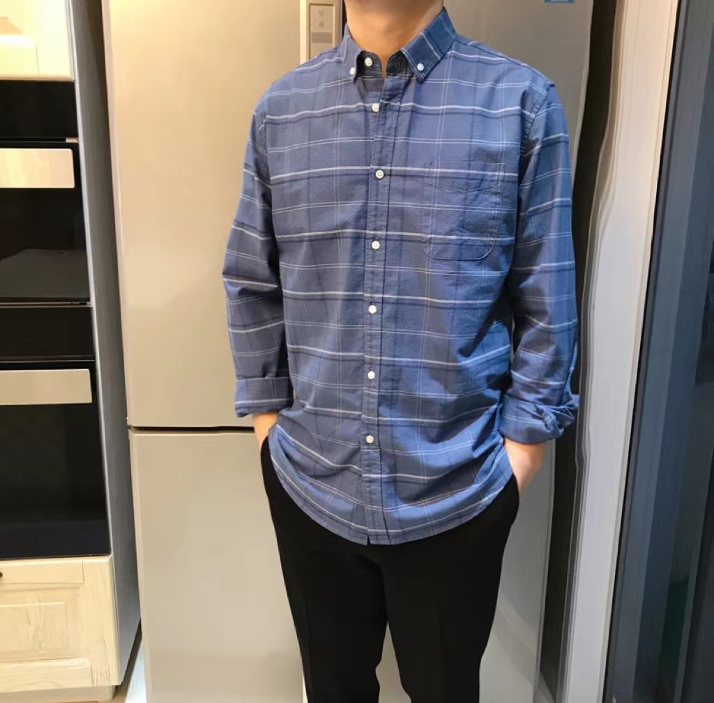 保税倉庫拾い漏れ ~ 竿級ビジネスカジュアル快適オックスフォード紡績純色ストライプ長袖シャツメンズF082018