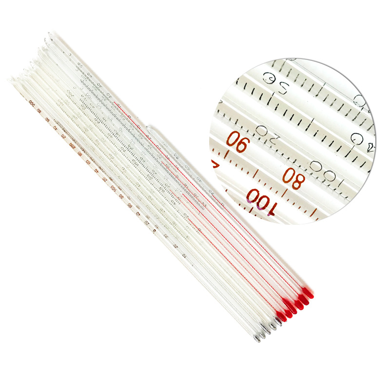 温度计玻璃棒式家用室内工业大棚红水水银测水温测量温度表实验室