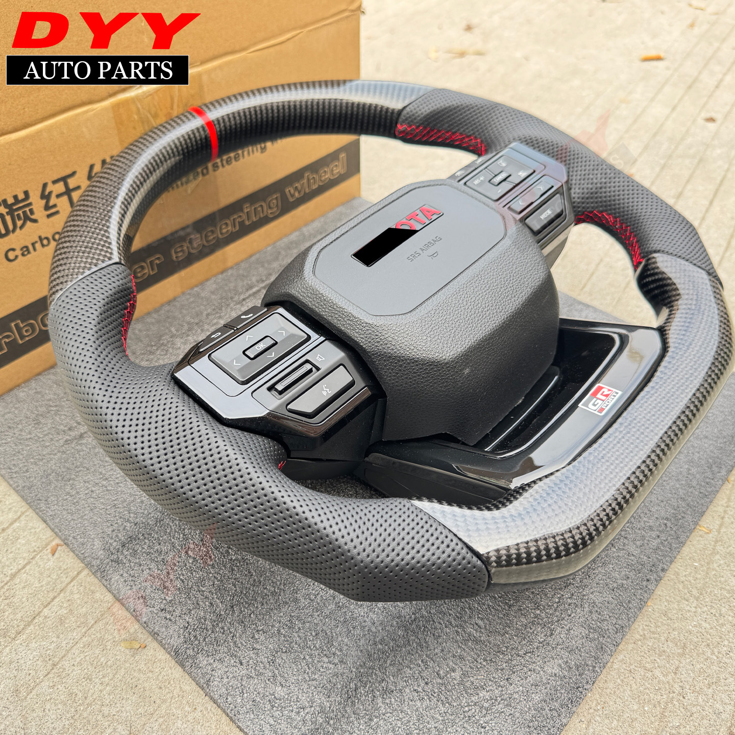 Suitable for Hilux Travo carbon fiber steering wheel, Hilux Travo upgraded steering wheel, Revo old to new conversion