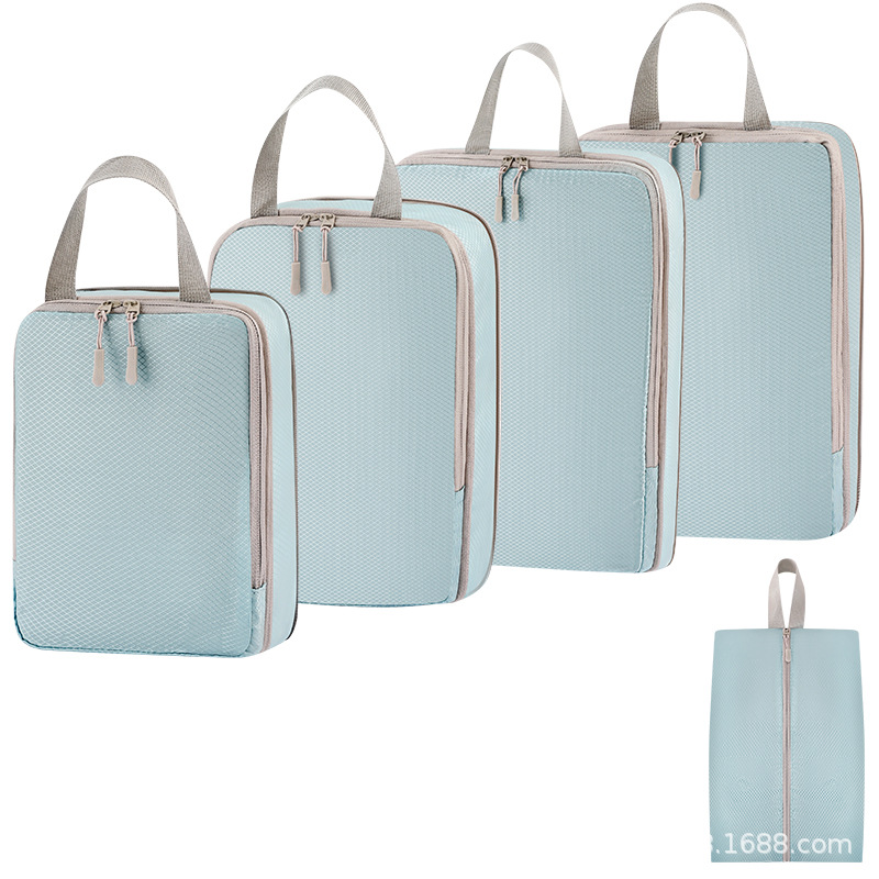 4 피스 신발 가방 [5 피스 레이크 블루]]