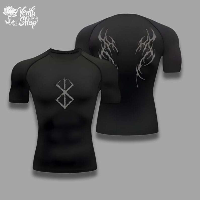 Bold Compression Shirt Riot Anime Bold Gym Clothing Artery Shirt…