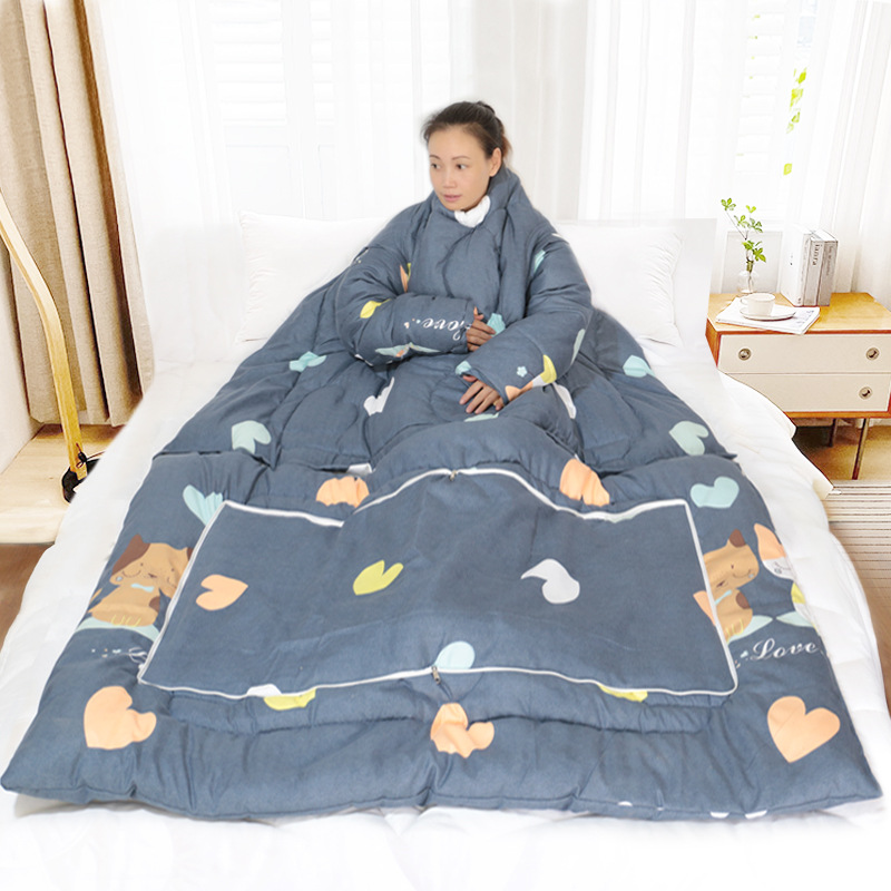 Multifunctional Anti-Kick Quilt, Adult Sleeping Bag, Student Thickened Warm Pillow, Wearable Quilted Pillow